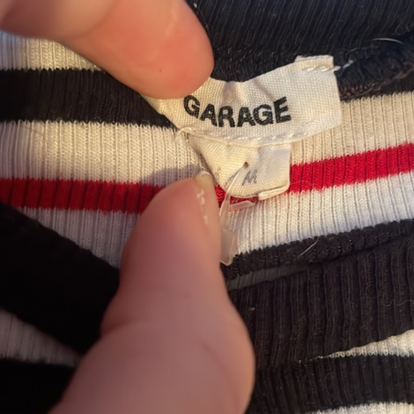 Garage striped ribbed blue red and white top - Picture 2 of 2